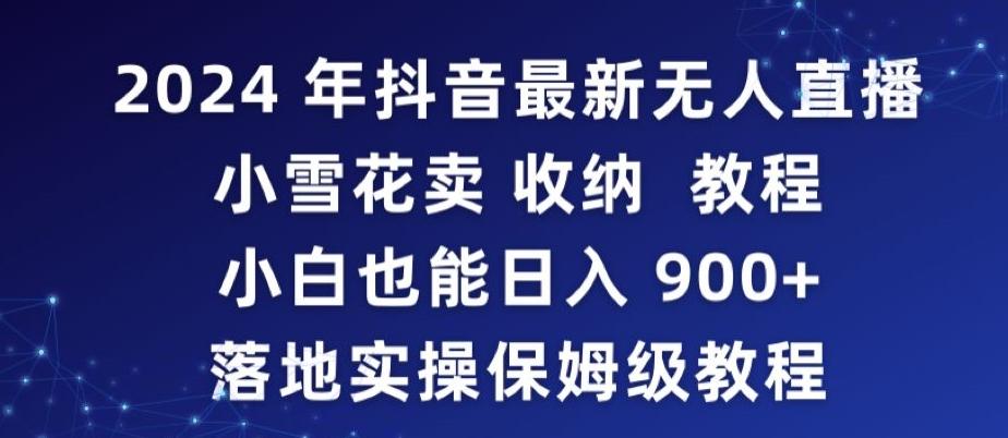 2024年抖音最新无人直播小雪花卖收纳教程，小白也能日入900+落地实操保姆级教程【揭秘】-康仁安网创