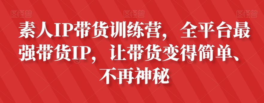 素人IP带货训练营，全平台最强带货IP，让带货变得简单、不再神秘-康仁安网创