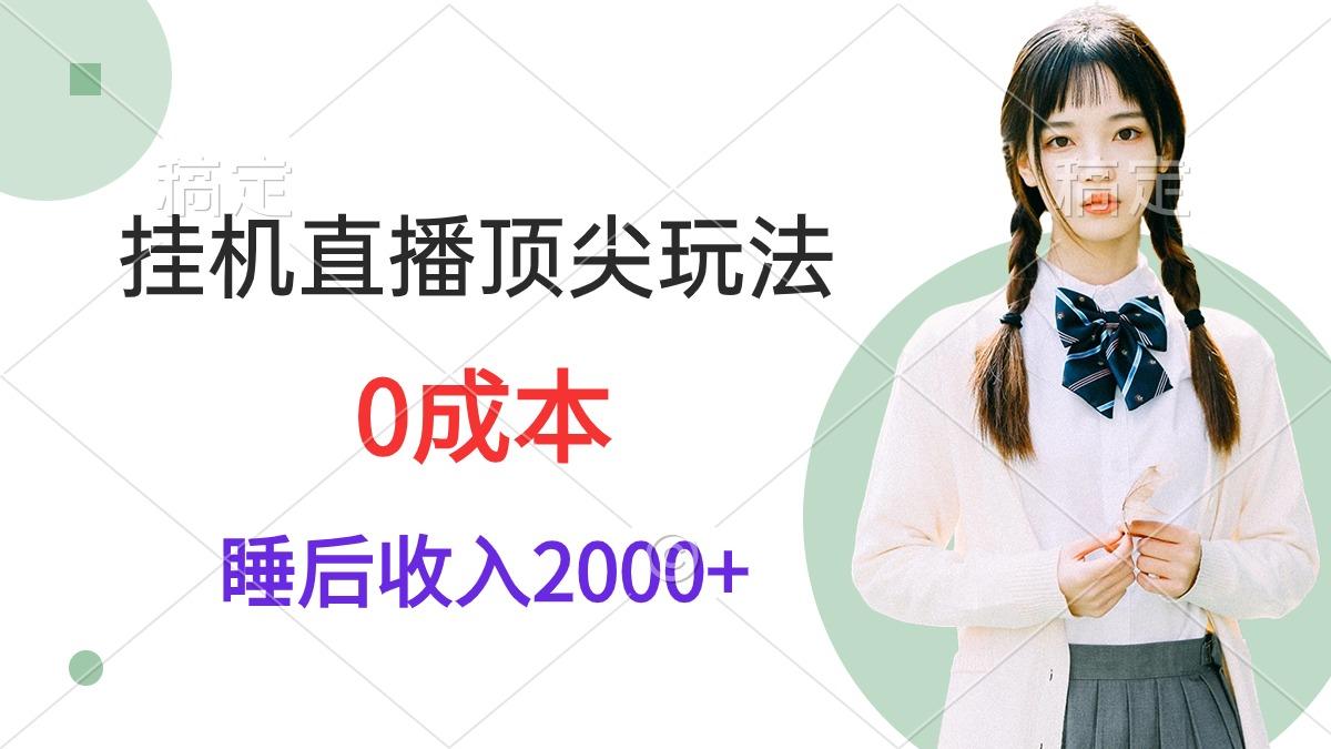 (9715期)挂机直播顶尖玩法,睡后日收入2000+、0成本,视频教学-康仁安网创