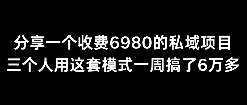 分享一个外面卖6980的私域项目三个人用这套模式一周搞了6万多【揭秘】-康仁安网创