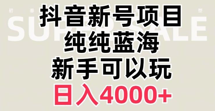 抖音蓝海赛道,必须是新账号,日入4000+【揭秘】-康仁安网创