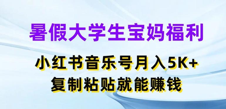 暑假大学生宝妈福利，小红书音乐号月入5000+，复制粘贴就能赚钱【揭秘】-康仁安网创
