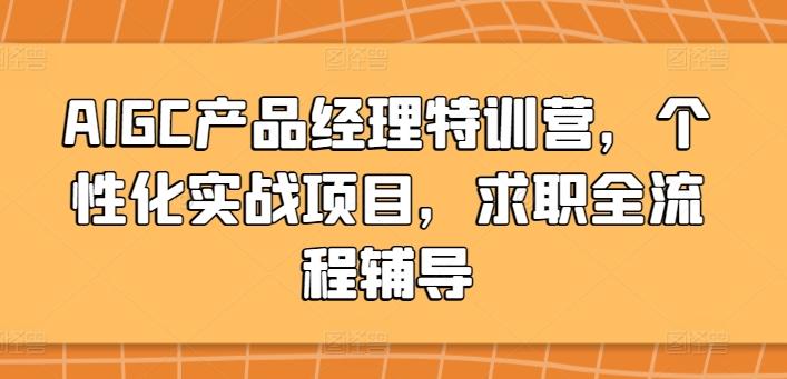 AIGC产品经理特训营,个性化实战项目,求职全流程辅导-康仁安网创