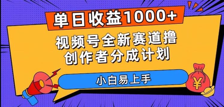 单日收益1000+，视频号全新赛道撸创作者分成计划，小白易上手【揭秘】-康仁安网创