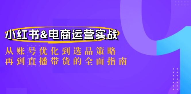 小红书&电商运营实战：从账号优化到选品策略，再到直播带货的全面指南-康仁安网创