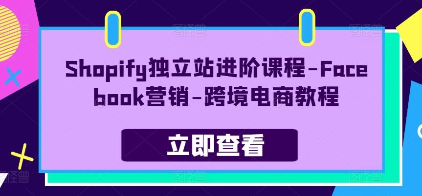 Shopify独立站进阶课程-Facebook营销-跨境电商教程-康仁安网创