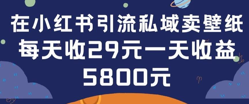 在小红书引流私域卖壁纸每张29元单日最高卖出200张(0-1搭建教程)【揭秘】-康仁安网创