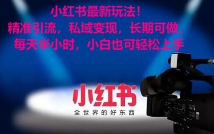 小红书最新玩法！精准引流，私域变现，长期可做，每天半小时，小白也可轻松上手-康仁安网创