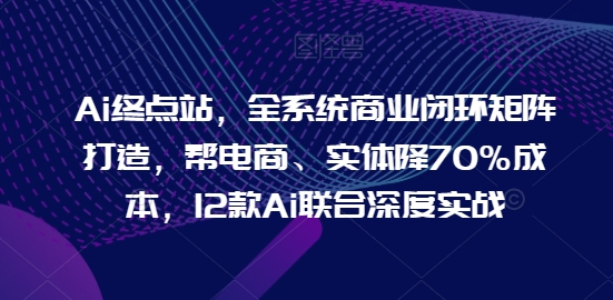 Ai终点站，全系统商业闭环矩阵打造，帮电商、实体降70%成本，12款Ai联合深度实战【0906更新】-康仁安网创
