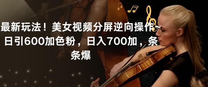 最新玩法!美女视频分屏逆向操作~日引600加色粉,日入700加,条条爆【揭秘】-康仁安网创