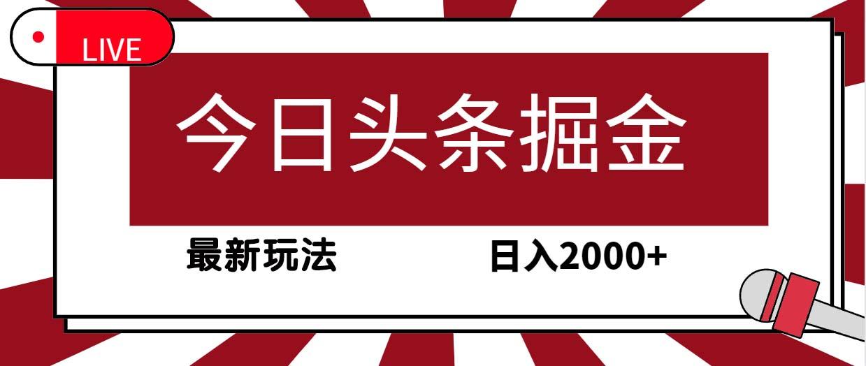 (9832期)今日头条掘金，30秒一篇文章，最新玩法，日入2000+-康仁安网创