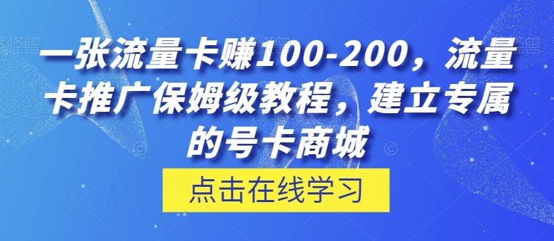 一张流量卡赚100-200，流量卡推广保姆级教程，建立专属的号卡商城-康仁安网创