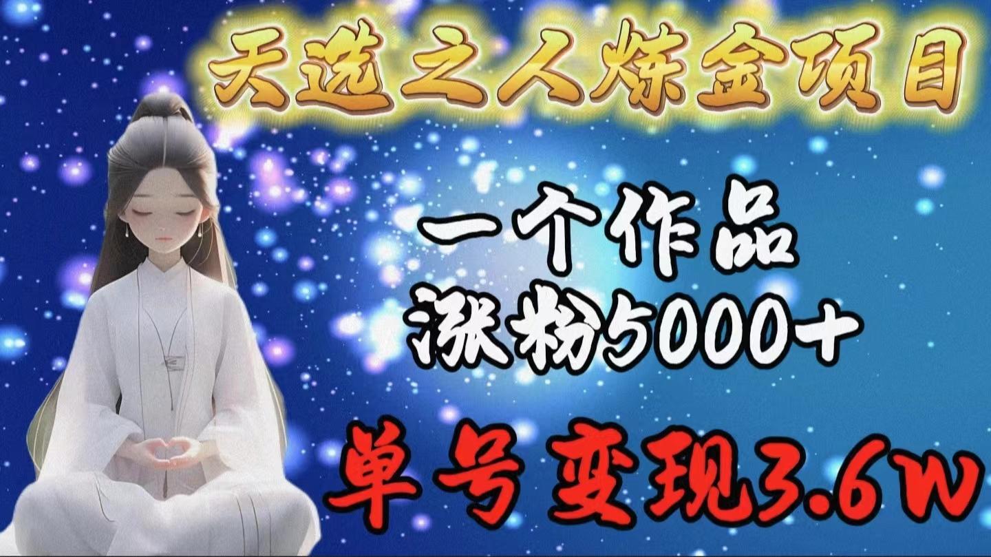 (9693期)天选之人炼金项目，一个作品涨粉5000+，单号变现3.6w-康仁安网创