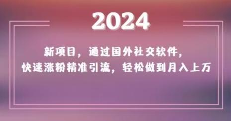 2024新项目,通过国外社交软件,快速涨粉精准引流,轻松做到月入上万【揭秘】-康仁安网创
