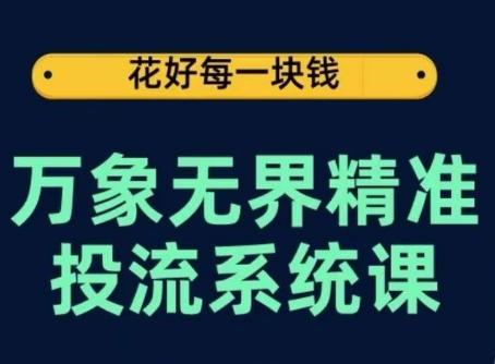 万象无界精准投流系统课，从关键词到推荐，从万象台到达摩盘，从底层原理到实操步骤-康仁安网创