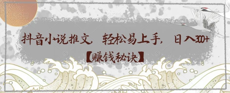 抖音小说推文,轻松易上手,日入300+【赚钱秘诀】-康仁安网创