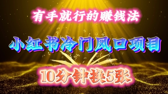 每天 10 分钟，小红书冷门风口项目开启，有手就行的搬运赚钱法，小白日入500 +【揭秘】-康仁安网创
