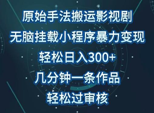 原始手法影视搬运,无脑搬运影视剧,单日收入300+,操作简单,几分钟生成一条视频,轻松过审核【揭秘】-康仁安网创