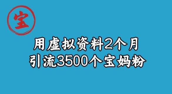 宝哥虚拟资料项目,2个月引流3500个宝妈粉-康仁安网创