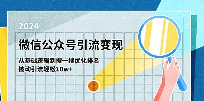 微信公众号-引流变现课-从基础逻辑到搜一搜优化排名,被动引流轻松10w+-康仁安网创