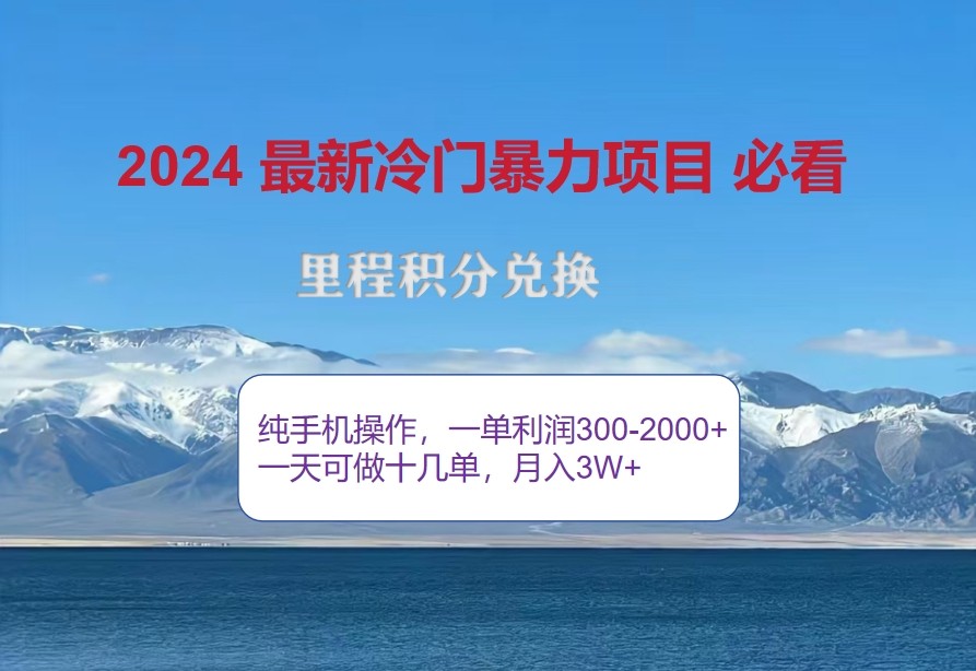 2024惊爆冷门暴利,里程积分最新玩法,高爆发期,一单300+—2000+-康仁安网创
