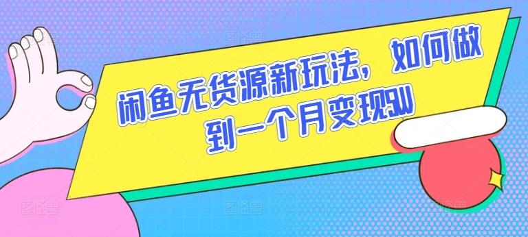 闲鱼无货源新玩法,如何做到一个月变现5W【揭秘】-康仁安网创