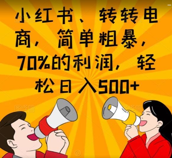 小红书、转转电商,简单粗暴,70%的利润,轻松日入500+-康仁安网创