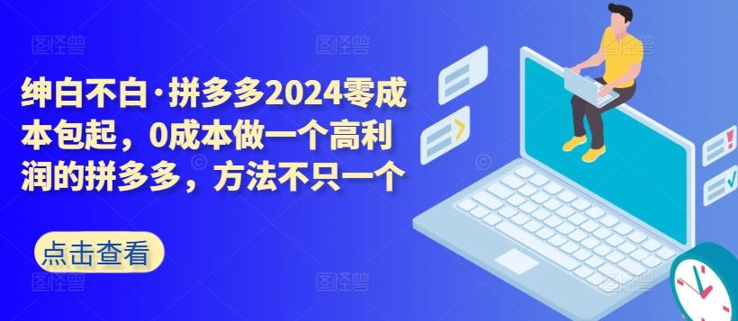 拼多多2024零成本包起，0成本做一个高利润的拼多多，方法不只一个-康仁安网创