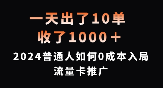 一天出了10单，收了1000+，2024普通人如何0成本入局流量卡推广【揭秘】-康仁安网创