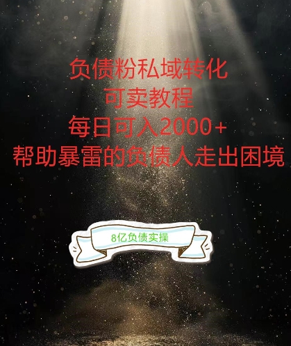 负债粉掘金计划，帮助负债者解决问题，债务规划，债务重组，最好的变现方式【揭秘】-康仁安网创