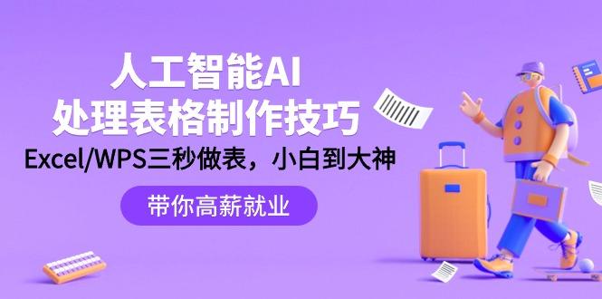 (9459期)人工智能-AI处理表格制作技巧：Excel/WPS三秒做表，大神到小白-康仁安网创