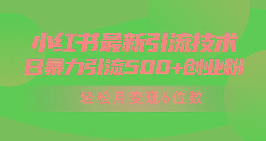 (9871期)日引500+月变现六位数24年最新小红书暴力引流兼职粉教程-康仁安网创