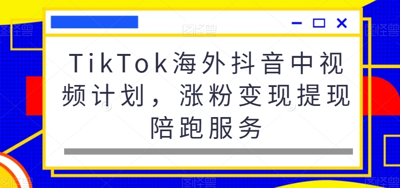 TikTok海外抖音中视频计划，涨粉变现提现陪跑服务-康仁安网创