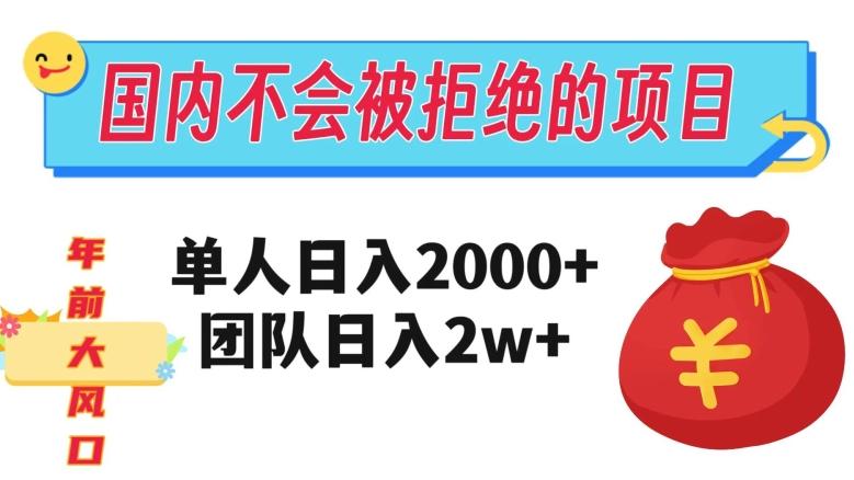 在国内不怕被拒绝的项目,单人日入2000,团队日入20000+【揭秘】-康仁安网创