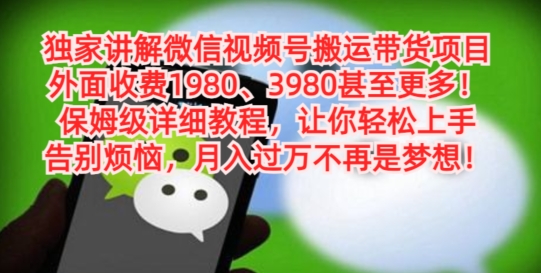 独家讲解微信视频号搬运带货项目，保姆级详细教程-康仁安网创