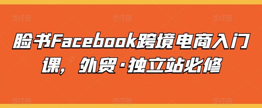 脸书Facebook跨境电商入门课,外贸·独立站必修-康仁安网创
