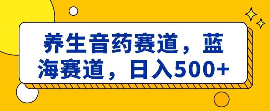 养生音药赛道，蓝海赛道，日入500+【揭秘】-康仁安网创