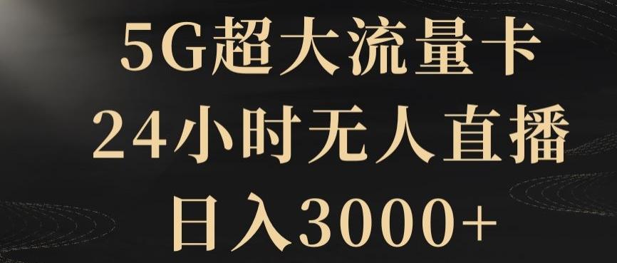 5G超大流量卡，24小时无人直播，日入3000+【揭秘】-康仁安网创