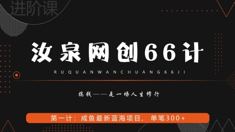 汝泉网创66计之第1计:闲鱼长期稳定项目,单笔变现300+-康仁安网创