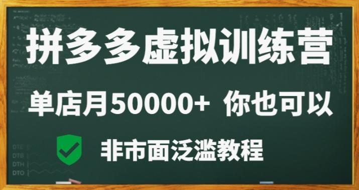 拼多多虚拟电商训练营月入30000+你也行，暴利稳定长久，副业首选-康仁安网创