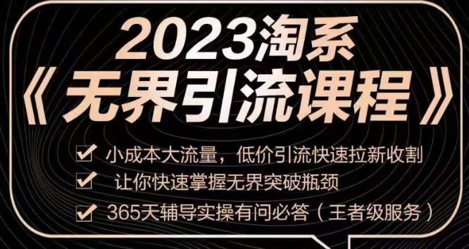 2023淘系无界引流实操课程，​小成本大流量，低价引流快速拉新收割，让你快速掌握无界突破瓶颈-康仁安网创