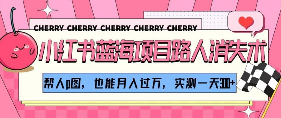 小红书蓝海项目路人消失术，帮人p图，也能月入过万，实测一天300+【揭秘】-康仁安网创