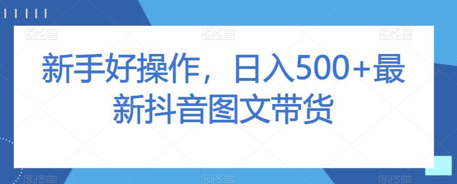 新手好操作,日入500+最新抖音图文带货【揭秘】-康仁安网创