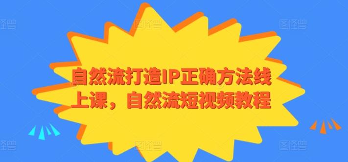 自然流打造IP正确方法线上课，自然流短视频教程-康仁安网创