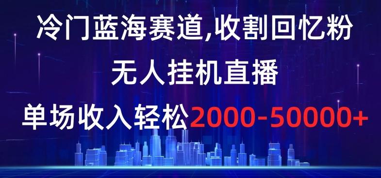 冷门蓝海赛道，收割回忆粉，无人挂机直播，单场收入轻松2000-5w+【揭秘】-康仁安网创