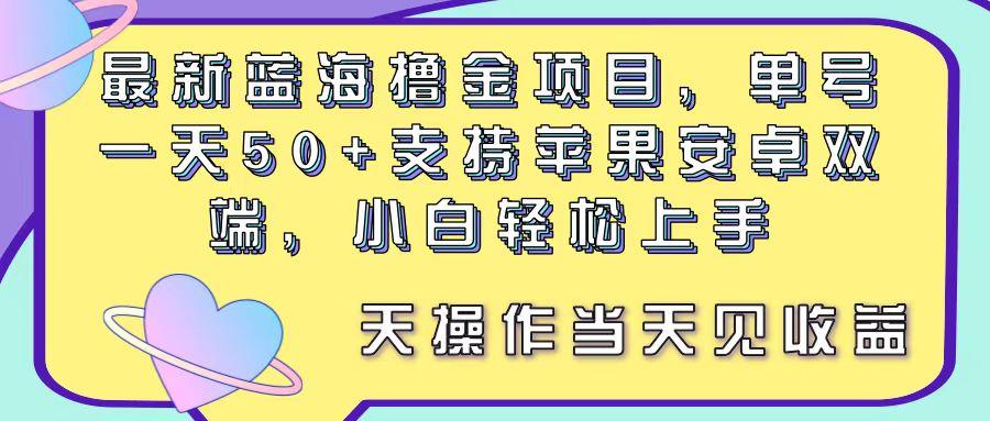 最新蓝海撸金项目，单号一天50+， 支持苹果安卓双端，小白轻松上手 当...-康仁安网创