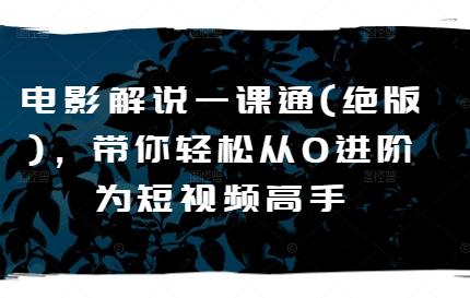 电影解说一课通(绝版)，带你轻松从0进阶为短视频高手-康仁安网创