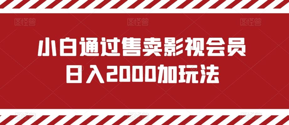小白通过售卖影视会员日入2000加玩法-康仁安网创
