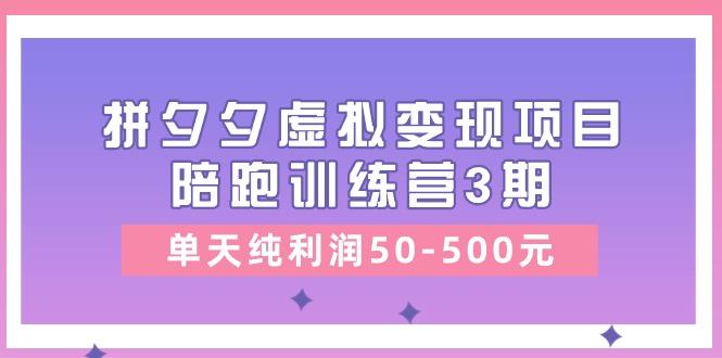 某收费培训《拼夕夕虚拟变现项目陪跑训练营3期》单天纯利润50-500元-康仁安网创