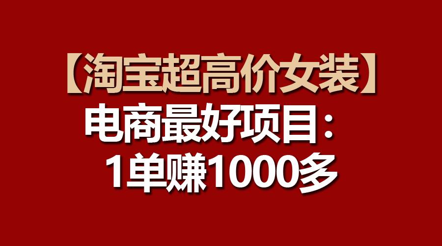 【淘宝超高价女装】电商最好项目:一单赚1000多-康仁安网创